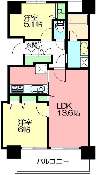 ザ・フロント湘南藤沢 605号室 間取り