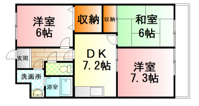 パレスコスモス 201 (コピー)号室 間取り