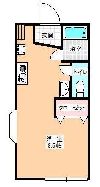 クインズタウン 101号室 間取り