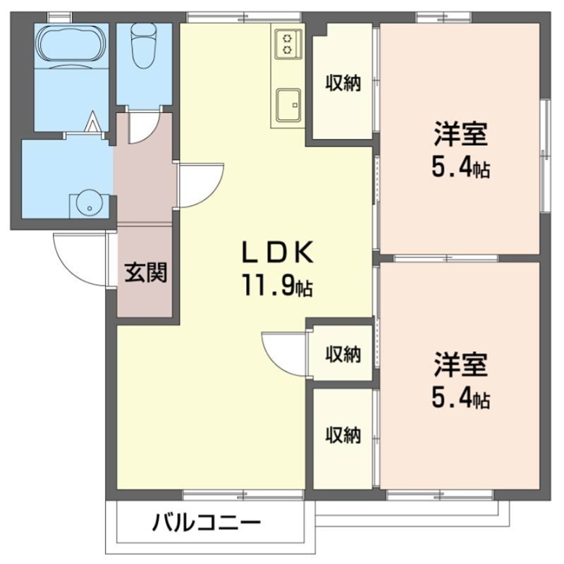 ハイツアゼリア　Ｂ 202号室 間取り