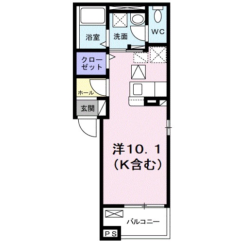 ミニオン　パーク　リア 102号室 間取り