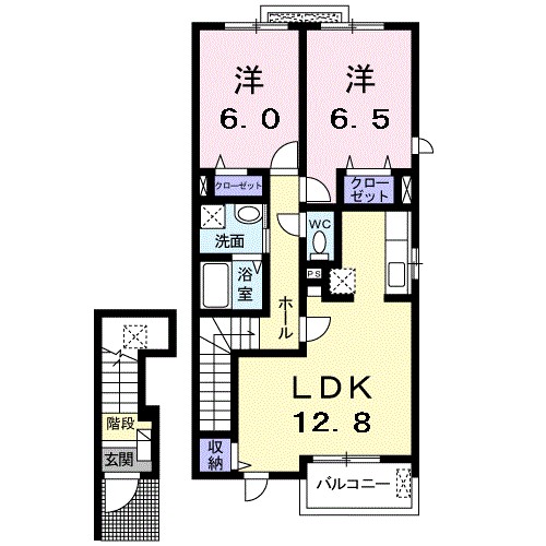 ワン　グレイン．Ｋ．Ｓ． 204号室 間取り