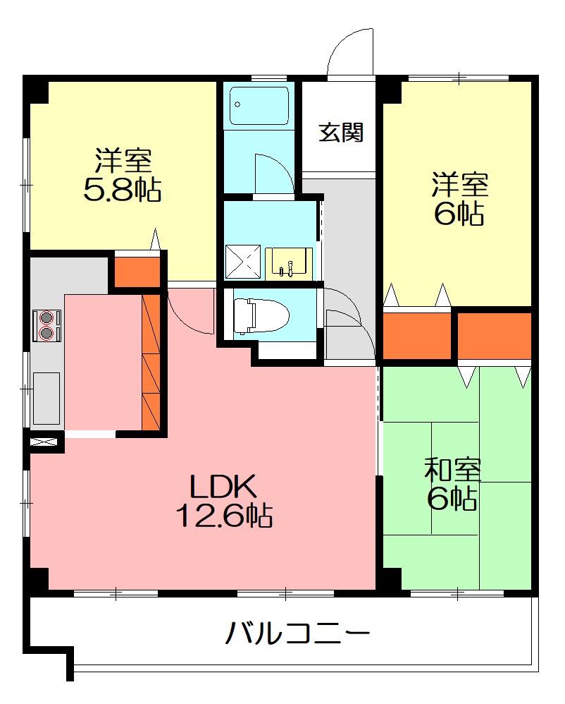 プライムガーデン湘南藤沢 204号室 間取り