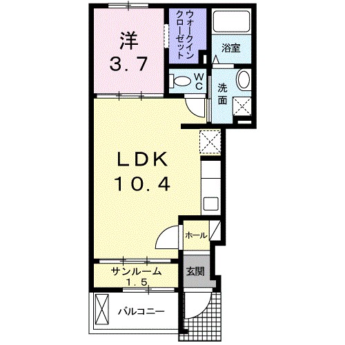 クレール湘南 105号室 間取り