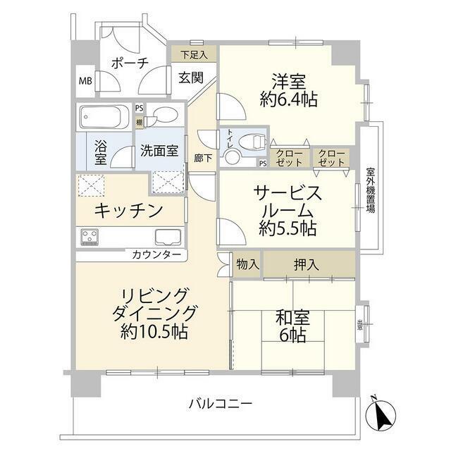 ダイアパレス茅ヶ崎浜之郷 2F号室 間取り