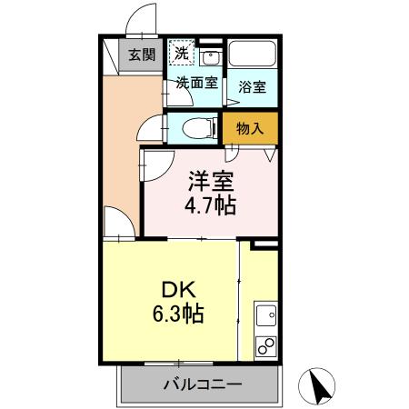 レ・パステック湘南平塚 202号室 間取り