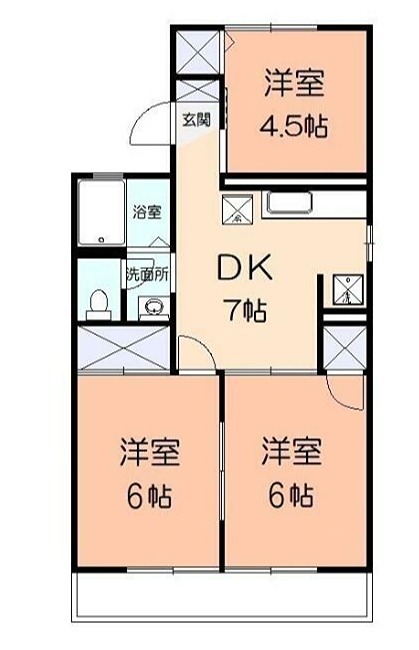 パインスクエア 101号室 間取り