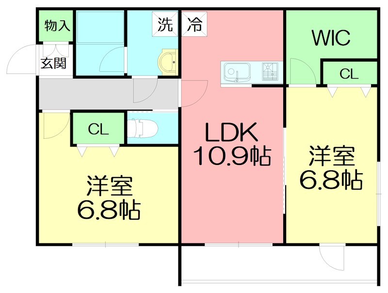 Arca材木座 0203号室 間取り