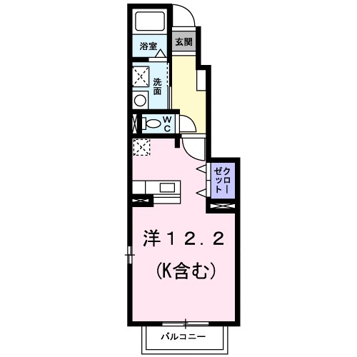 ハーヴェスト‘０５ 102号室 間取り
