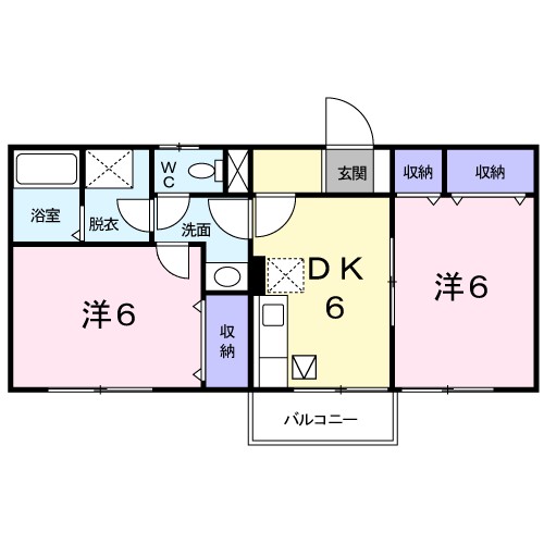 ハーヴェスト’０３ 102号室 間取り