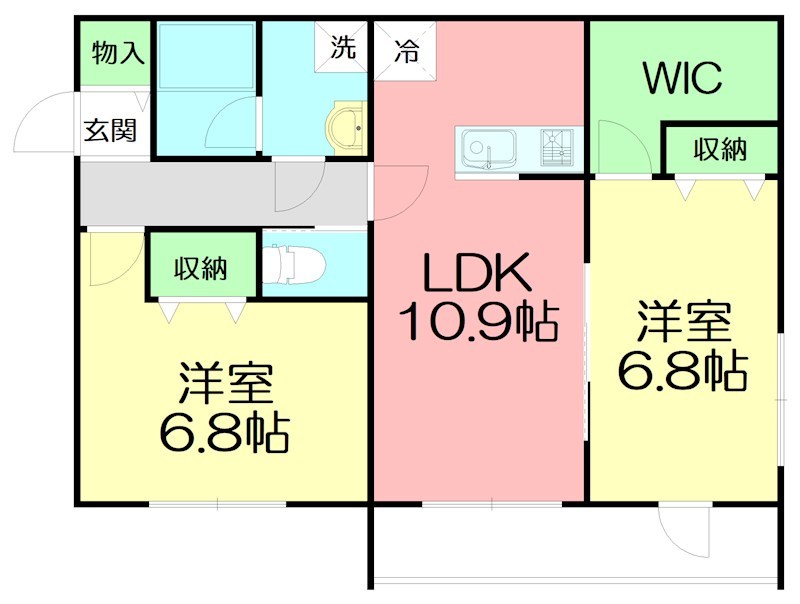 Arca材木座 0103号室 間取り