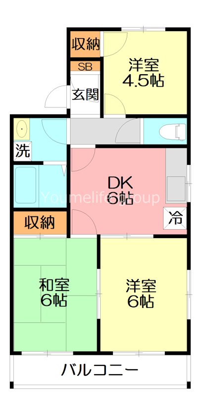 サンプラザ 201号室 間取り