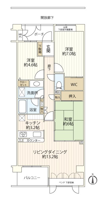 ファミール戸塚ブランニュー２５０ 0707号室 間取り