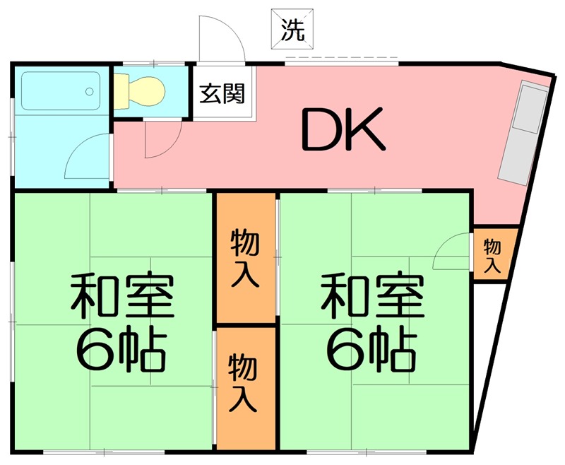 第二浜美荘 101号室 間取り