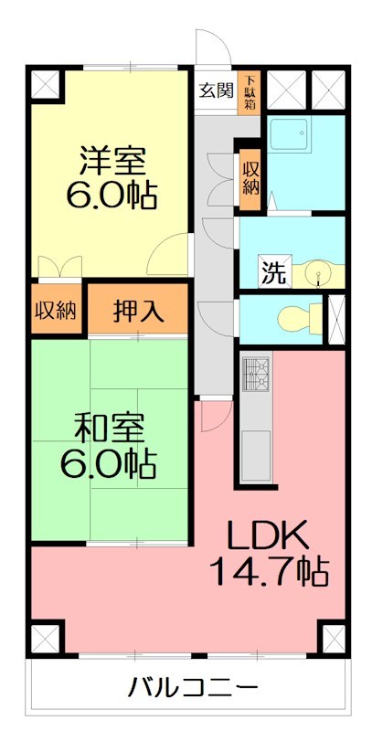 グランエイト総合公園  402号室 間取り