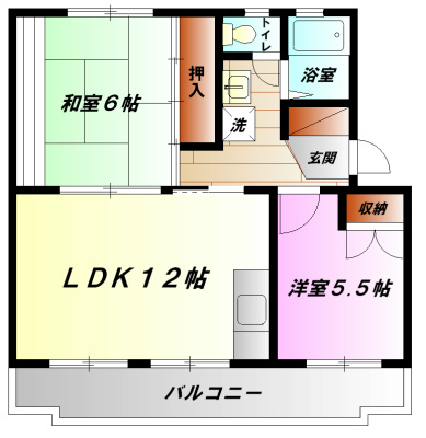 リバーサイドハイツ  405号室 間取り