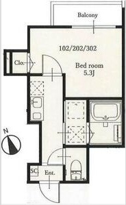 FIORE戸塚 壱番館 102号室 間取り