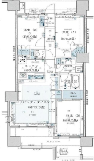 Ｂｕｒｉｌｌｉａ小田急相模原 1203号室 間取り