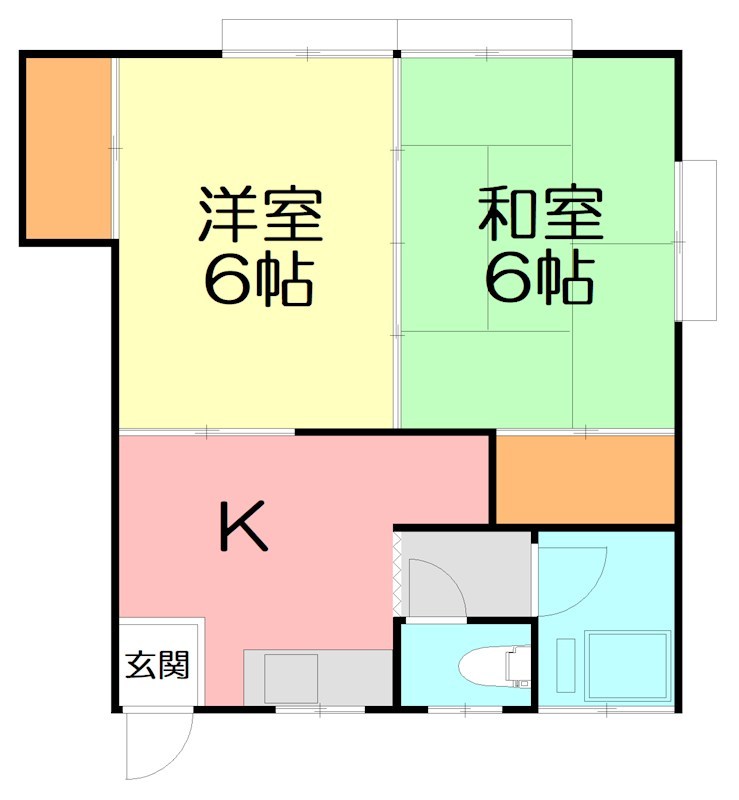 盛田荘 202号室 間取り