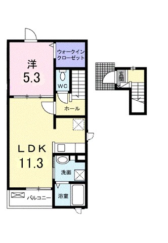 Ｃｏｚｙ　ｃｏｕｒｔ 201号室 間取り