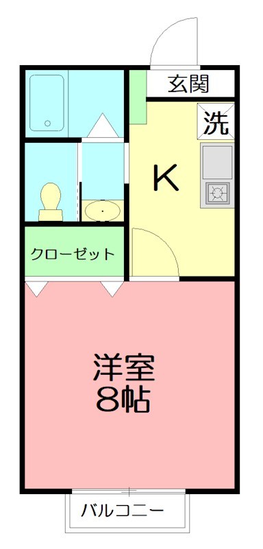 ルーチェ水引 202号室 間取り