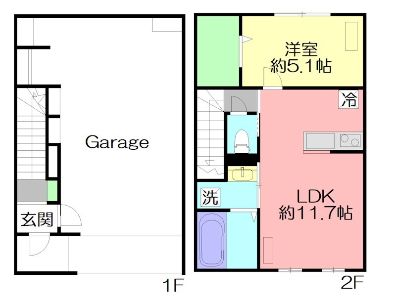 パインズガレージ A号室 間取り