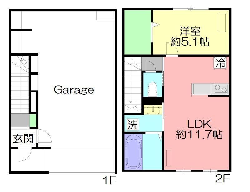 パインズガレージ A号室 間取り