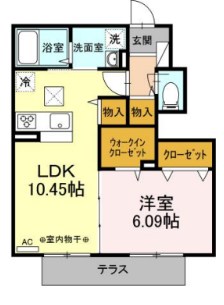 クレール湘南台Ｖ　A 103号室 間取り
