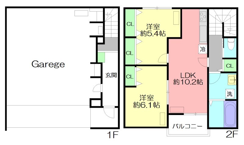 パインズガレージ C号室 間取り
