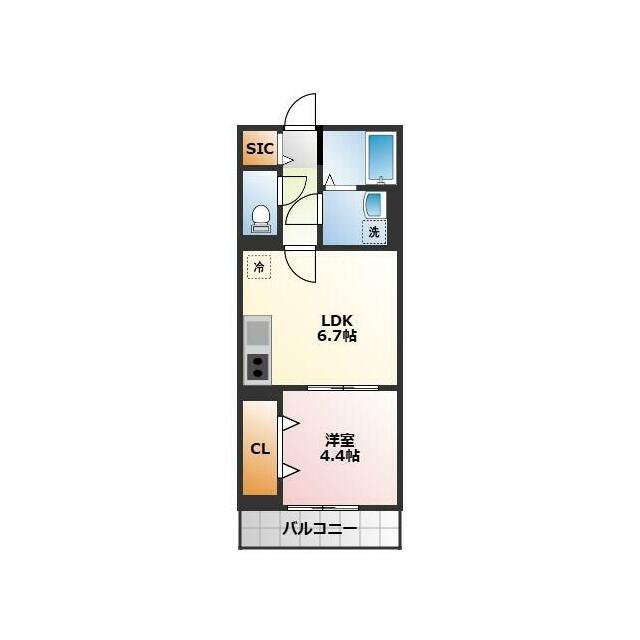 Ｙｏｕｔｈ　Ｖｉｌｌａｇｅ北矢名 203号室 間取り
