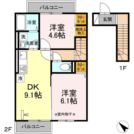 シャルマンドミール桜が岡　B 202号室 間取り