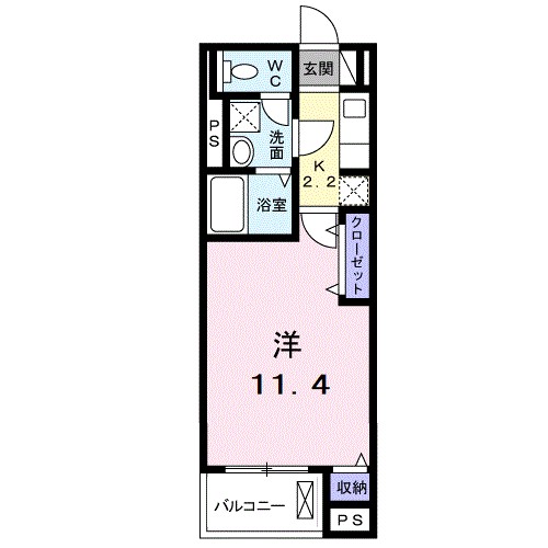 ロアシス 103号室 間取り
