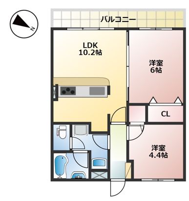 NICアーバンハイム戸塚 2F号室 間取り