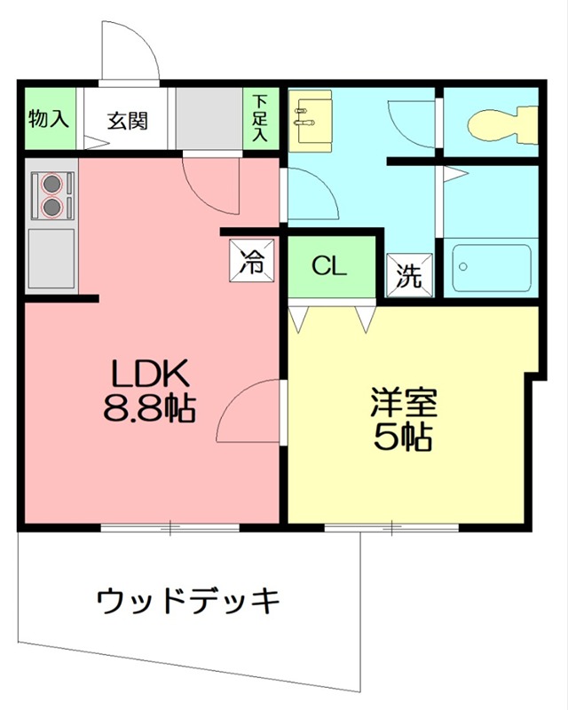 HB浜町Ⅱ 102号室 間取り