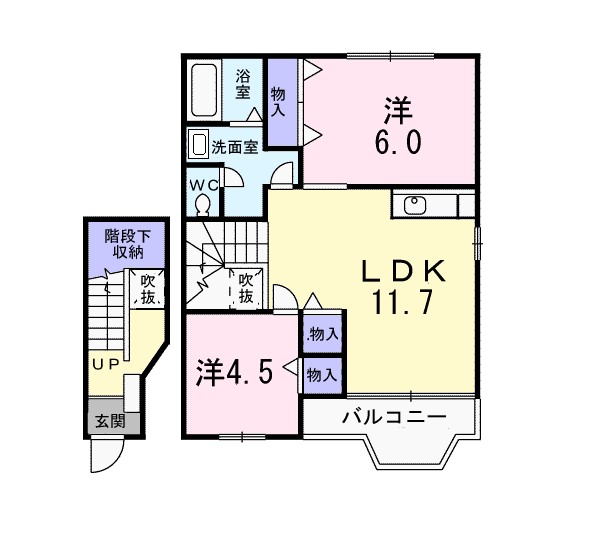 プリムローズ 203号室 間取り