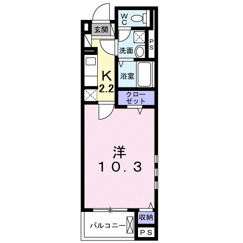 リズミン 101号室 間取り