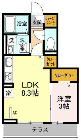 アイビーテラス 203号室 間取り