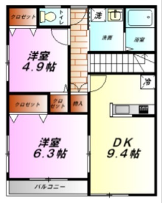 プリンススクエアⅢ 201号室 間取り