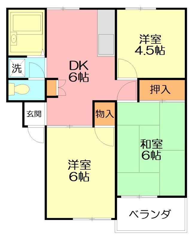 アメニティ西湘B棟 301号室 間取り