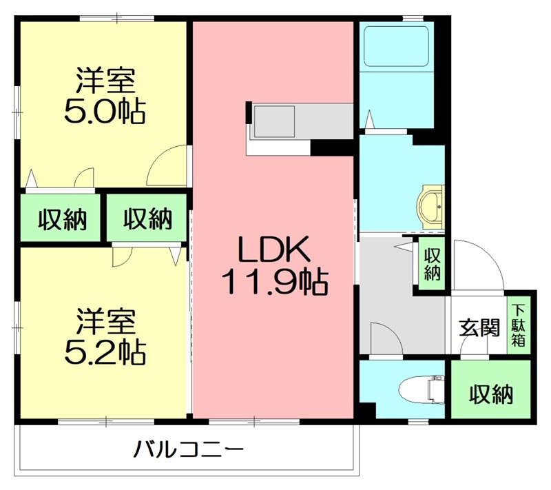 グランドアムール　Ⅰ 202号室 間取り