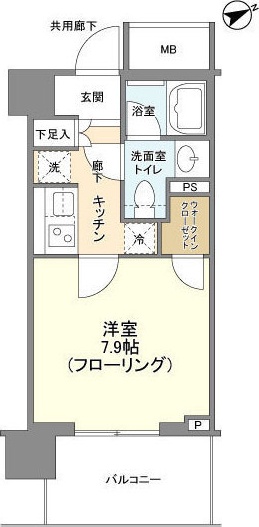 ブランズタワー大船 605号室 間取り