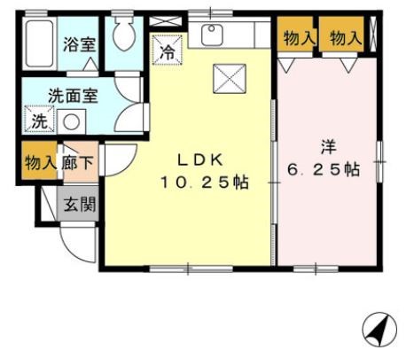 四葉の光 102号室 間取り