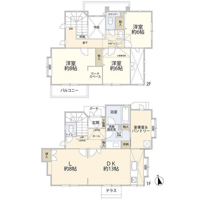 横浜市泉区緑園３丁目戸建（０００５４４７） 間取り