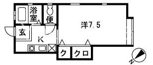 サウスウィンド 206号室 間取り