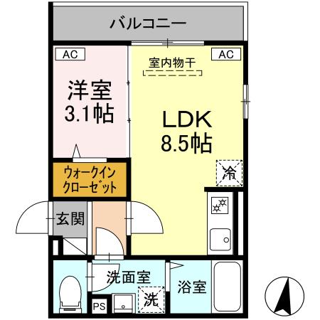 クローネ湘南 201号室 間取り