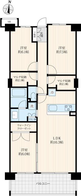オーシャンステイツ湘南平塚グランフィールド 324号室 間取り