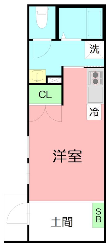 エルミタージュ東海大学 101号室 間取り
