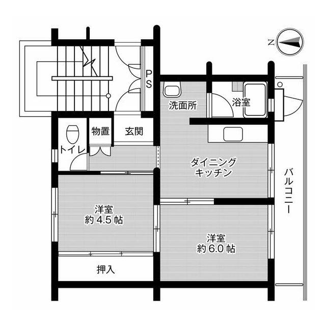 ビレッジハウス下島第二1号棟 201号室 間取り