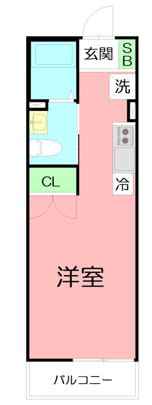 エルミタージュ東海大学 102号室 間取り