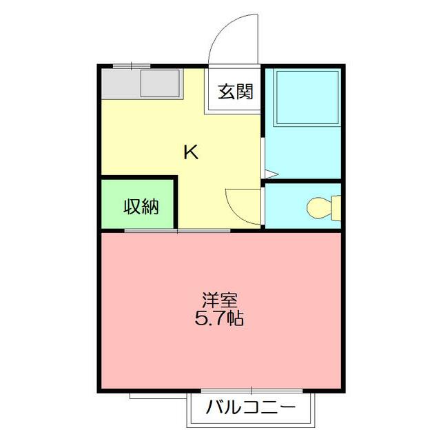 コスモハイツすぎな 203号室 間取り